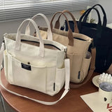 🎒 Urban Minimalist Canvas Tote Bag – Large Capacity Student & Commuter Shoulder Bag